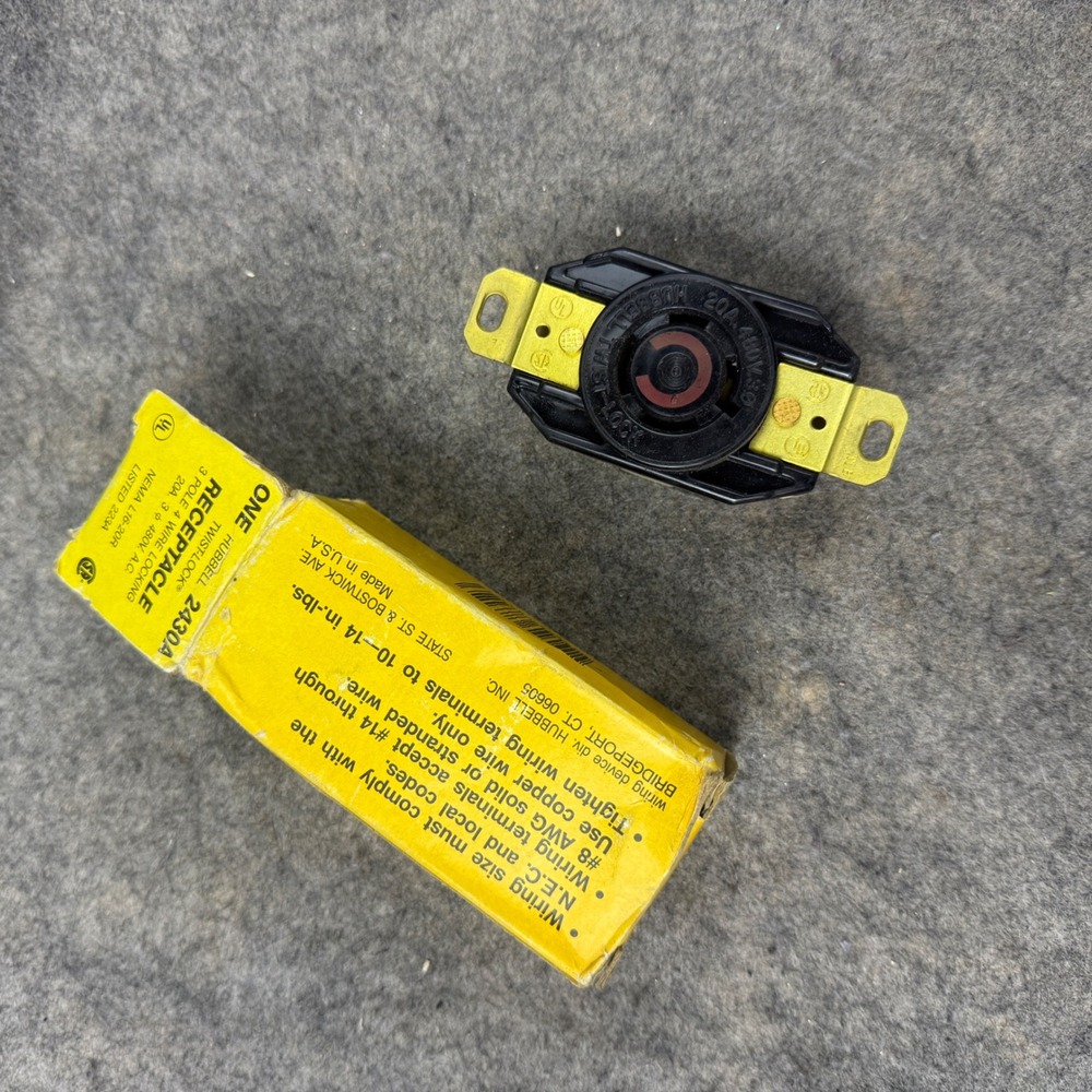 Hubbell 2430A Twist-Lock Receptacle 20A 480V 3 Phase 3 Pole 4 Wire NEMA L16-20R